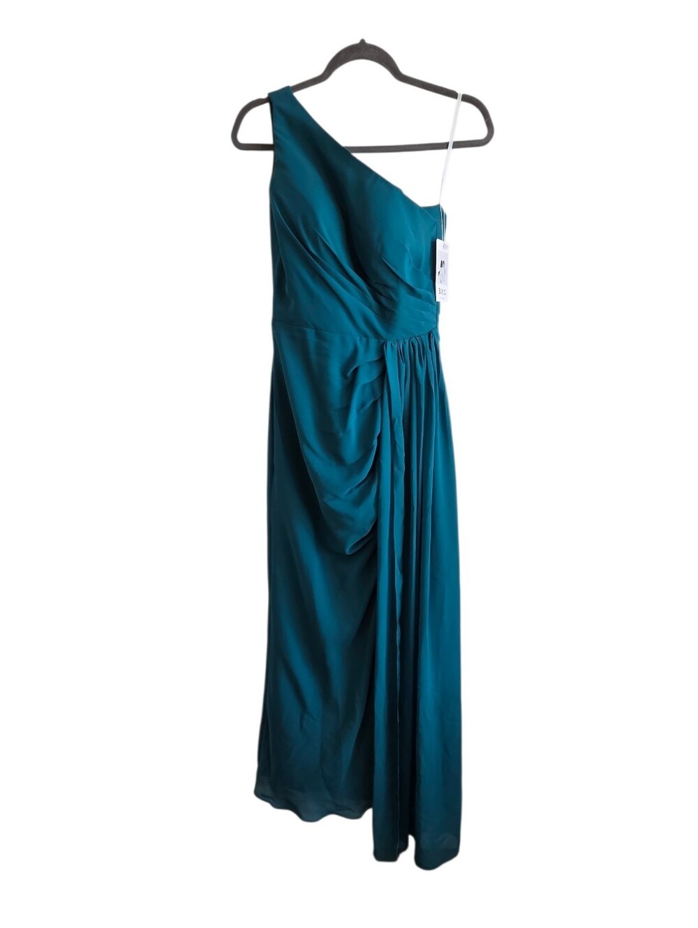 BXZ Dark Teal One Shoulder Chiffon Corset Formal Dress Size 0 New With Tags
